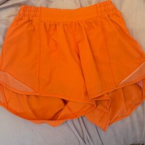 Orange lululemon shorts